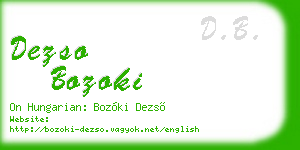 dezso bozoki business card