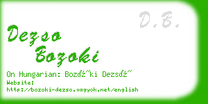 dezso bozoki business card